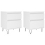 Mesitas de noche 2 uds madera de ingeniería blanco 40x35x50 cm de vidaXL, Mesitas de noche - Ref: Foro24-830669, Precio: 89,4...