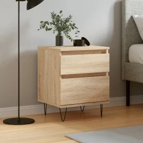 Mesita de noche madera de ingeniería roble Sonoma 40x35x50 cm de vidaXL, Mesitas de noche - Ref: Foro24-830674, Precio: 46,59...