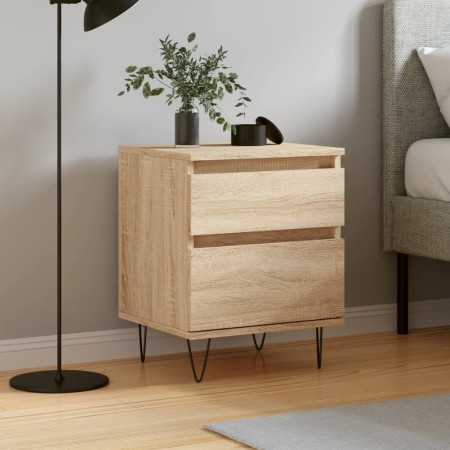 Mesita de noche madera de ingeniería roble Sonoma 40x35x50 cm de vidaXL, Mesitas de noche - Ref: Foro24-830674, Precio: 47,32...