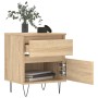 Mesita de noche madera de ingeniería roble Sonoma 40x35x50 cm de vidaXL, Mesitas de noche - Ref: Foro24-830674, Precio: 47,32...