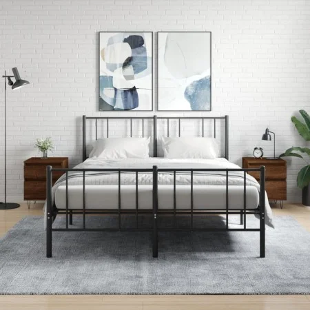 Nachttische, 2 Stück, Eichenbraun, Holzwerkstoff, 40 x 35 x 50 cm von vidaXL, Nachttische - Ref: Foro24-830683, Preis: 70,48 ...