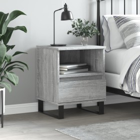 Mesita de noche madera de ingeniería gris Sonoma 40x35x50 cm de vidaXL, Mesitas de noche - Ref: Foro24-830648, Precio: 45,25 ...