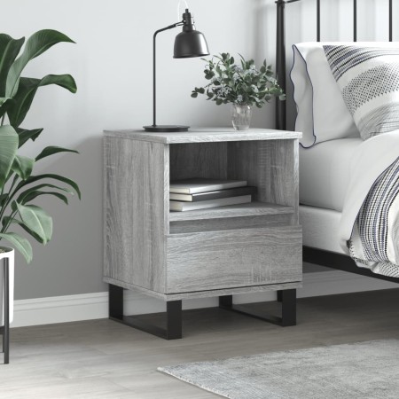 Mesita de noche madera de ingeniería gris Sonoma 40x35x50 cm de vidaXL, Mesitas de noche - Ref: Foro24-830648, Precio: 45,25 ...