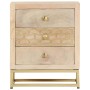 Mesita de noche de madera maciza de mango dorado 40x30x50 cm de vidaXL, Mesitas de noche - Ref: Foro24-286504, Precio: 159,15...