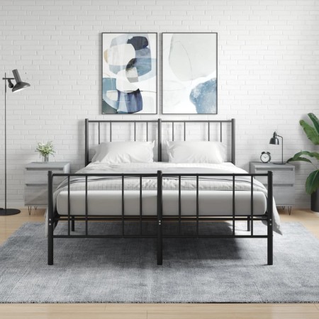 Mesita de noche 2 uds madera ingeniería gris Sonoma 40x35x50 cm de vidaXL, Mesitas de noche - Ref: Foro24-830681, Precio: 76,...