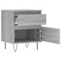 Mesita de noche 2 uds madera ingeniería gris Sonoma 40x35x50 cm de vidaXL, Mesitas de noche - Ref: Foro24-830681, Precio: 76,...