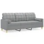 3-seater sofa with light gray fabric cushions 180 cm by vidaXL, Sofas - Ref: Foro24-3200790, Price: 275,11 €, Discount: %
