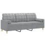 3-seater sofa with light gray fabric cushions 180 cm by vidaXL, Sofas - Ref: Foro24-3200790, Price: 275,11 €, Discount: %
