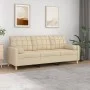 Sofá de 3 plazas con cojines tela color crema 180 cm de vidaXL, Sofás - Ref: Foro24-3200792, Precio: 269,88 €, Descuento: %