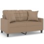 Sofá de 2 plazas con cojines cuero sintético capuchino 120 cm de vidaXL, Sofás - Ref: Foro24-3200802, Precio: 202,74 €, Descu...