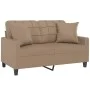 Sofá de 2 plazas con cojines cuero sintético capuchino 120 cm de vidaXL, Sofás - Ref: Foro24-3200802, Precio: 198,97 €, Descu...