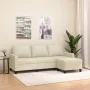 3-seater sofa with cream synthetic leather stool 180 cm by vidaXL, Sofas - Ref: Foro24-3201025, Price: 304,18 €, Discount: %