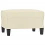 Sofá de 3 plazas con taburete cuero sintético crema 180 cm de vidaXL, Sofás - Ref: Foro24-3201025, Precio: 304,18 €, Descuent...