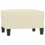 Sofá de 3 plazas con taburete cuero sintético crema 180 cm de vidaXL, Sofás - Ref: Foro24-3201025, Precio: 308,89 €, Descuent...