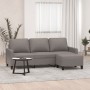 Sofá de 3 plazas con taburete de tela gris taupe 180 cm de vidaXL, Sofás - Ref: Foro24-3201044, Precio: 360,30 €, Descuento: %