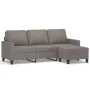 Sofá de 3 plazas con taburete de tela gris taupe 180 cm de vidaXL, Sofás - Ref: Foro24-3201044, Precio: 353,42 €, Descuento: %
