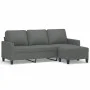 Sofá de 3 plazas con taburete de tela gris oscuro 180 cm de vidaXL, Sofás - Ref: Foro24-3201038, Precio: 339,19 €, Descuento: %