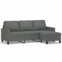 Sofá de 3 plazas con taburete de tela gris oscuro 180 cm de vidaXL, Sofás - Ref: Foro24-3201038, Precio: 344,91 €, Descuento: %