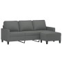 Sofá de 3 plazas con taburete de tela gris oscuro 180 cm de vidaXL, Sofás - Ref: Foro24-3201038, Precio: 344,91 €, Descuento: %