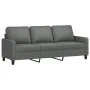 Sofá de 3 plazas con taburete de tela gris oscuro 180 cm de vidaXL, Sofás - Ref: Foro24-3201038, Precio: 339,19 €, Descuento: %