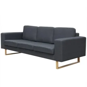 Sofá de 3 plazas tela gris oscuro de vidaXL, Sofás - Ref: Foro24-243187, Precio: 413,95 €, Descuento: %