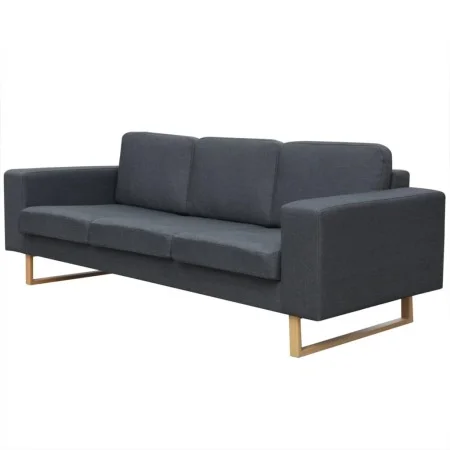 Sofá de 3 plazas tela gris oscuro de vidaXL, Sofás - Ref: Foro24-243187, Precio: 413,95 €, Descuento: %