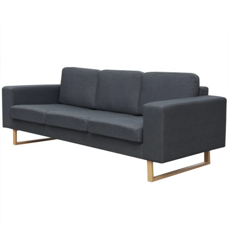 Sofá de 3 plazas tela gris oscuro de vidaXL, Sofás - Ref: Foro24-243187, Precio: 420,46 €, Descuento: %
