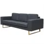 Sofá de 3 plazas tela gris oscuro de vidaXL, Sofás - Ref: Foro24-243187, Precio: 413,95 €, Descuento: %