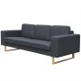 Sofá de 3 plazas tela gris oscuro de vidaXL, Sofás - Ref: Foro24-243187, Precio: 420,46 €, Descuento: %