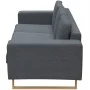Sofá de 3 plazas tela gris oscuro de vidaXL, Sofás - Ref: Foro24-243187, Precio: 413,95 €, Descuento: %