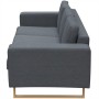 Sofá de 3 plazas tela gris oscuro de vidaXL, Sofás - Ref: Foro24-243187, Precio: 420,46 €, Descuento: %