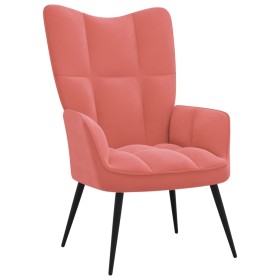 Silla de relajación de terciopelo rosa de vidaXL, Sillones - Ref: Foro24-328077, Precio: 111,44 €, Descuento: %