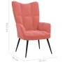 Silla de relajación de terciopelo rosa de vidaXL, Sillones - Ref: Foro24-328077, Precio: 109,18 €, Descuento: %