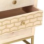 Mesita de noche de madera maciza de mango dorado 40x30x50 cm de vidaXL, Mesitas de noche - Ref: Foro24-286504, Precio: 159,15...