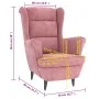 Sillón de terciopelo rosa de vidaXL, Sillones - Ref: Foro24-324063, Precio: 247,72 €, Descuento: %