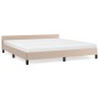 Estructura de cama cabecero cuero sintético capuchino 160x200cm de vidaXL, Camas y somieres - Ref: Foro24-347512, Precio: 127...