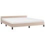 Estructura de cama cabecero cuero sintético capuchino 160x200cm de vidaXL, Camas y somieres - Ref: Foro24-347512, Precio: 127...