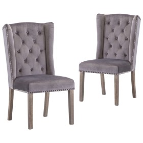 Sillas de comedor 2 unidades terciopelo gris de vidaXL, Sillas de comedor - Ref: Foro24-3055850, Precio: 419,05 €, Descuento: %