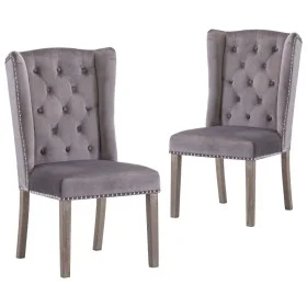 Sillas de comedor 2 unidades terciopelo gris de vidaXL, Sillas de comedor - Ref: Foro24-3055850, Precio: 463,74 €, Descuento: %
