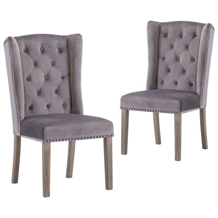 Sillas de comedor 2 unidades terciopelo gris de vidaXL, Sillas de comedor - Ref: Foro24-3055850, Precio: 419,05 €, Descuento: %