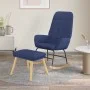 Sillón mecedora con taburete tela azul de vidaXL, Mecedoras - Ref: Foro24-3097708, Precio: 149,02 €, Descuento: %