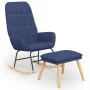 Sillón mecedora con taburete tela azul de vidaXL, Mecedoras - Ref: Foro24-3097708, Precio: 149,02 €, Descuento: %