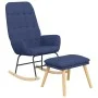 Sillón mecedora con taburete tela azul de vidaXL, Mecedoras - Ref: Foro24-3097708, Precio: 149,02 €, Descuento: %
