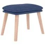 Sillón mecedora con taburete tela azul de vidaXL, Mecedoras - Ref: Foro24-3097708, Precio: 149,02 €, Descuento: %
