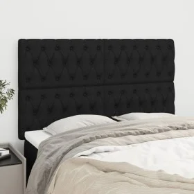 Kopfteile 4 Einheiten aus schwarzem Stoff 72x7x78/88 cm von vidaXL, Kopf- und Fußteile - Ref: Foro24-3116668, Preis: 111,05 €...