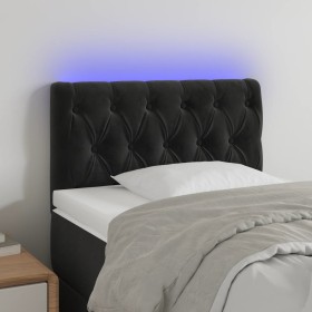 Cabecero con LED de terciopelo negro 80x7x78/88 cm de vidaXL, Cabeceros y pies de cama - Ref: Foro24-3121980, Precio: 51,46 €...