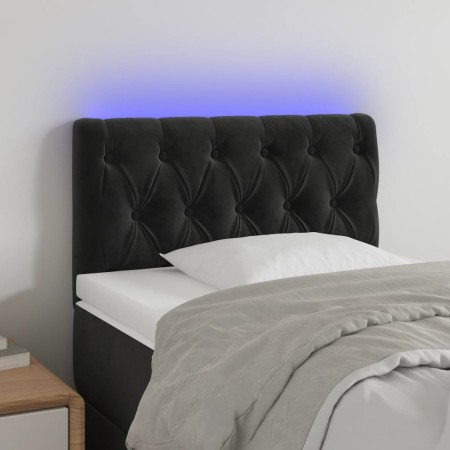 Cabecero con LED de terciopelo negro 80x7x78/88 cm de vidaXL, Cabeceros y pies de cama - Ref: Foro24-3121980, Precio: 51,46 €...