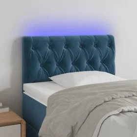 LED-Kopfteil aus dunkelblauem Samt, 80 x 7 x 78/88 cm von vidaXL, Kopf- und Fußteile - Ref: Foro24-3121982, Preis: 51,95 €, R...