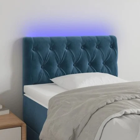 LED-Kopfteil aus dunkelblauem Samt, 80 x 7 x 78/88 cm von vidaXL, Kopf- und Fußteile - Ref: Foro24-3121982, Preis: 51,95 €, R...