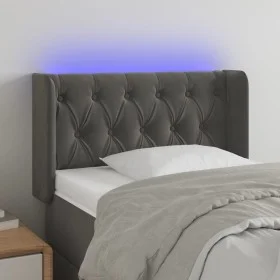Cabecero con LED de terciopelo gris oscuro 83x16x78/88 cm de vidaXL, Cabeceros y pies de cama - Ref: Foro24-3123603, Precio: ...
